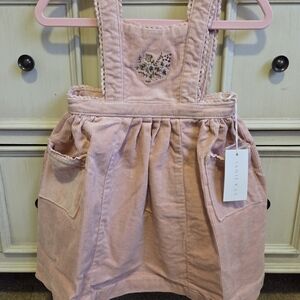 Jamie Kay Blush Corduroy Kids Overalls